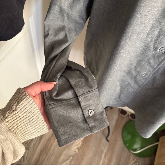 Enza Costa Button Up Blouse Gray 2 - Picture 4 of 8